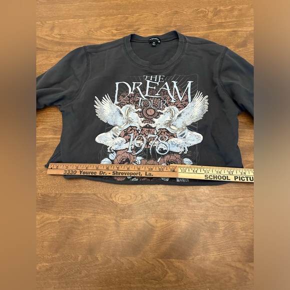 Originality Womens Cotton Crop Top Gray The Dream Tour 1978 Scoop M Made In USA - Picture 8 of 11